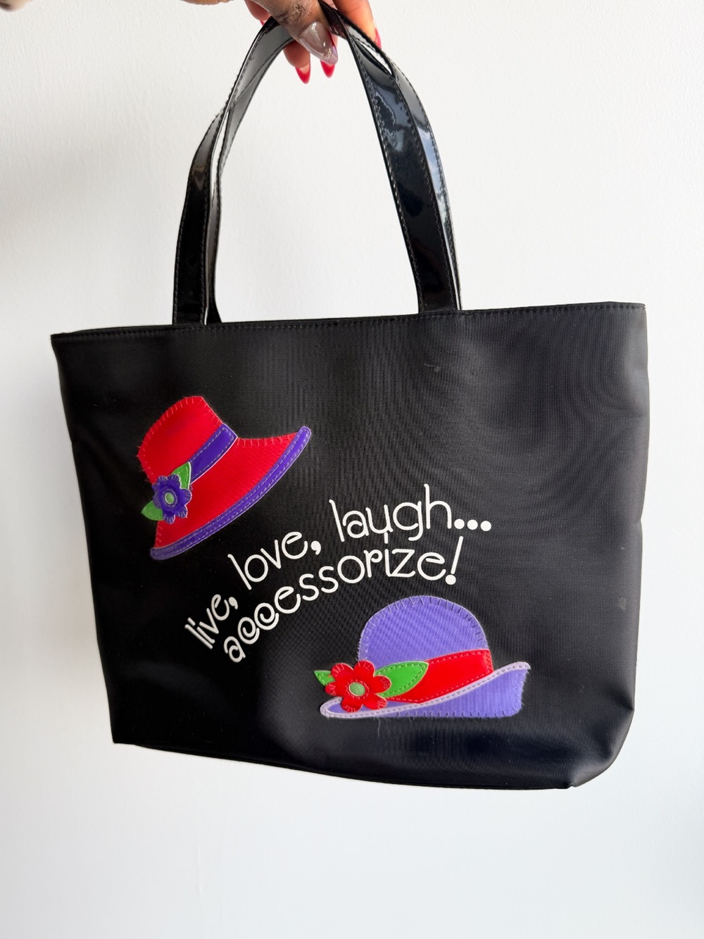 Red Hat Society Small Black Tote Bag | Purse